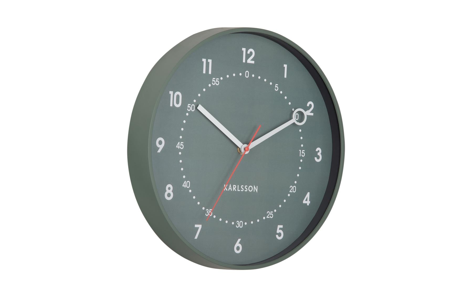KARLSSON Wanduhr Fresco 31.5 cm Exkl. 1 x AA Batterie, Jungle Green