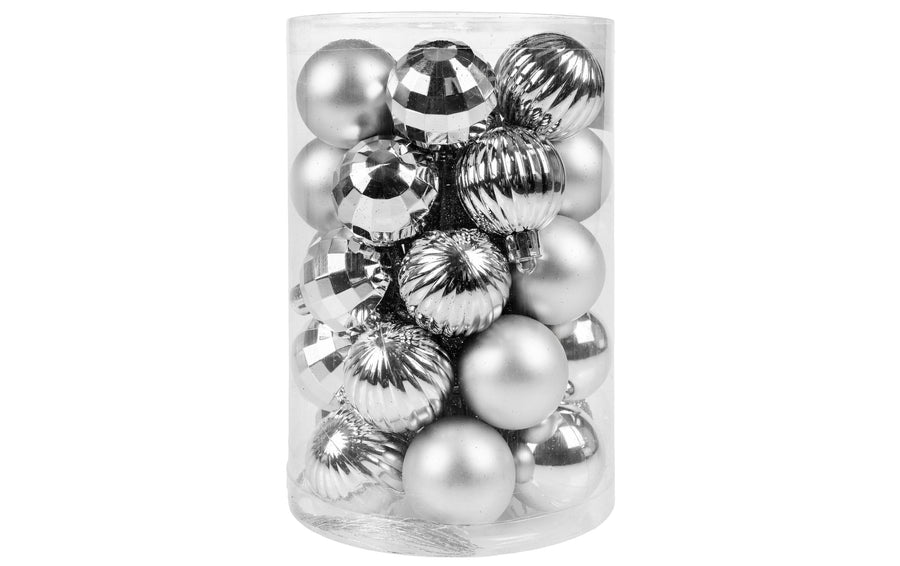 COCON Weihnachtskugel 34 Stück, Silber