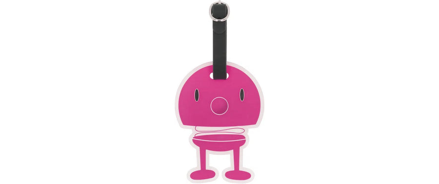 Hoptimist Kofferlabel Schwarz/Pink