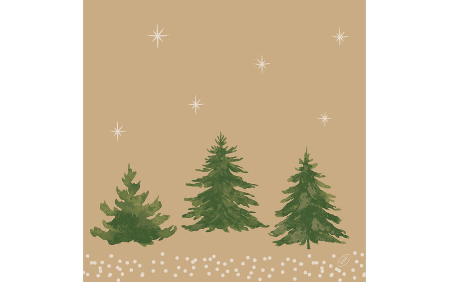 Duni Servietten Bio DSF, Humble trees, 40 x 40 cm, 60 Stück