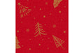 Servietten Bio Shimmer Trees 40x40cm, Gold Rot, Duni
