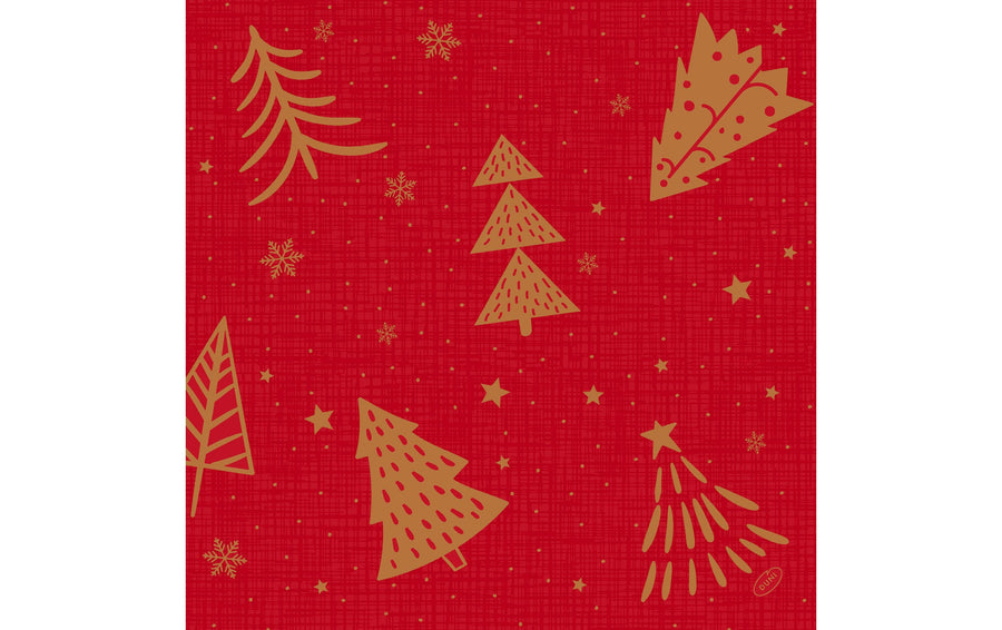 Duni Weihnachtsservietten Shimmer Trees, 40 x 40 cm, 50 Stück