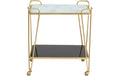 Kare Servierwagen West Coast Schwarz/Weiss/Gold
