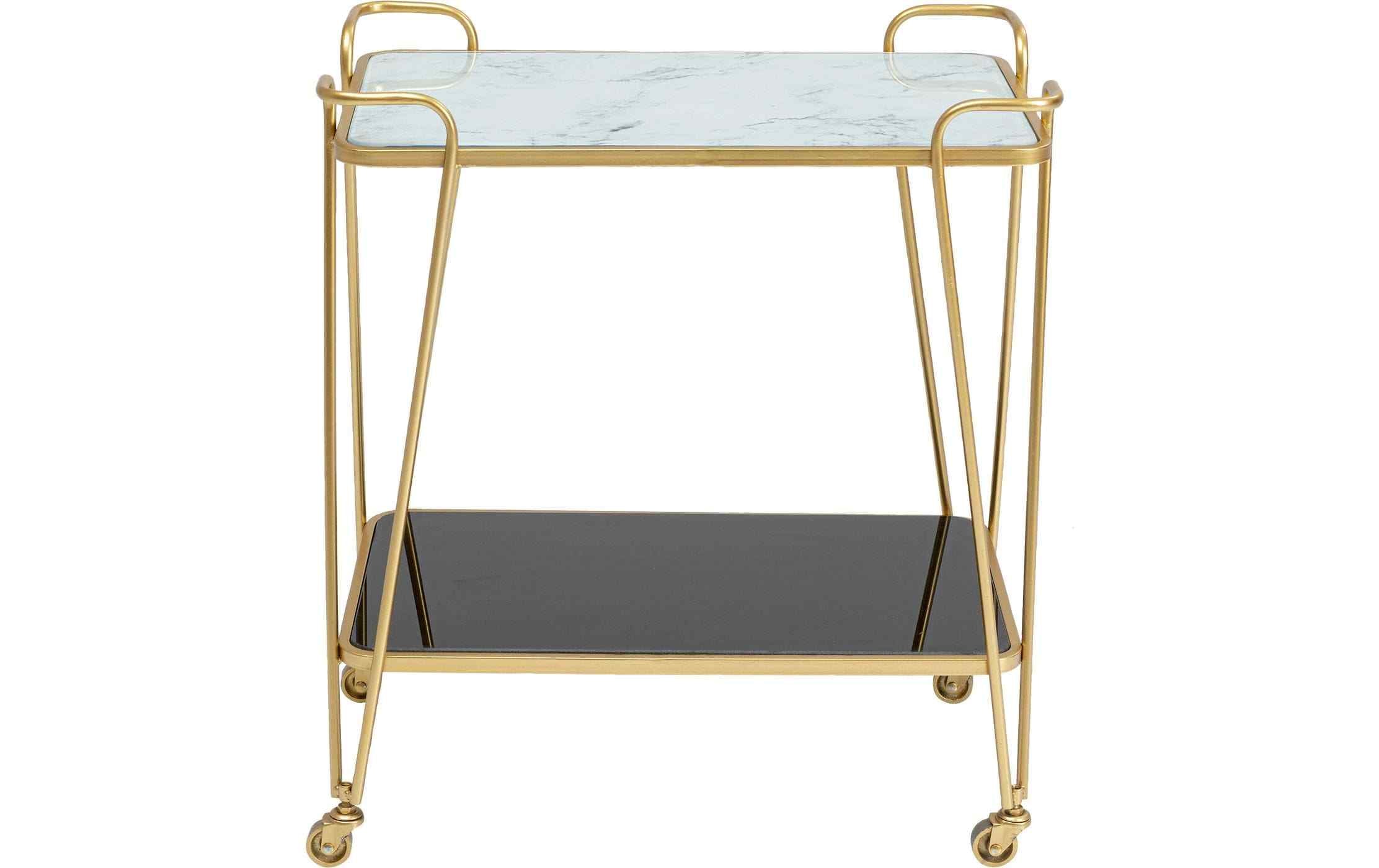 Kare Servierwagen West Coast Schwarz/Weiss/Gold