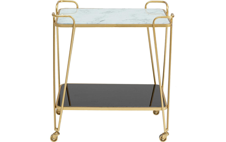 Kare Servierwagen West Coast Schwarz/Weiss/Gold
