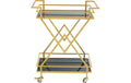 Kare Servierwagen Pyramids Schwarz/Gold