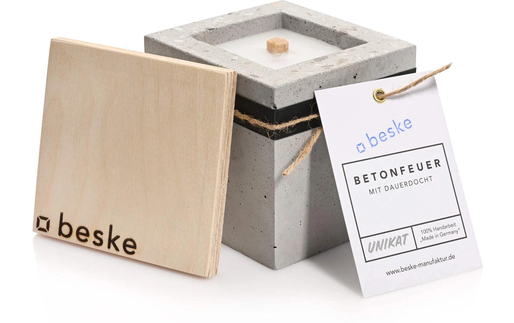 Betonfeuer Pico' Ambiente Outdoor-Kerze aus Beton 10 cm Grills & Feuerstellen Beske