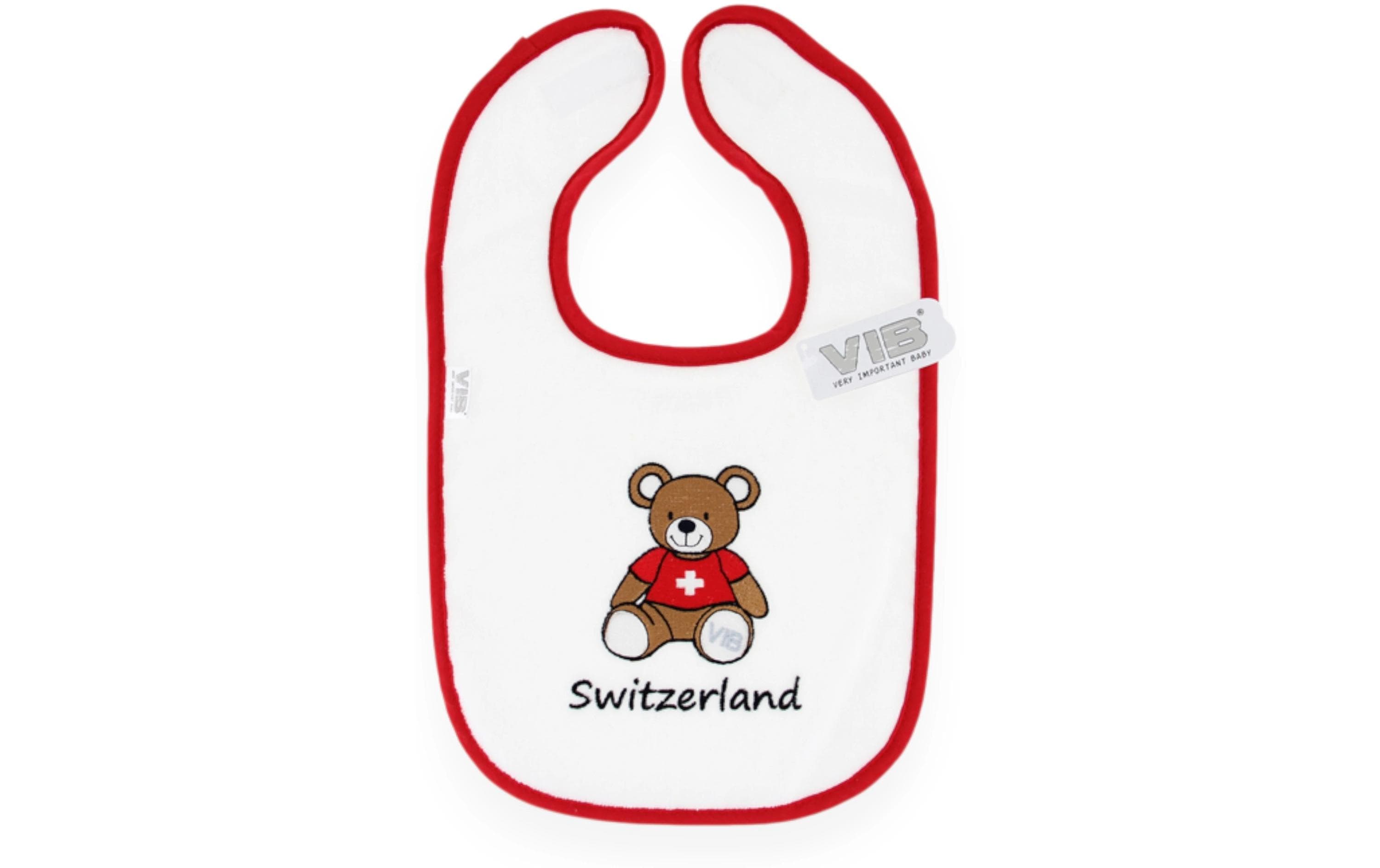 Very Important Baby Lätzchen Bär + Switzerland Weiss/Rot