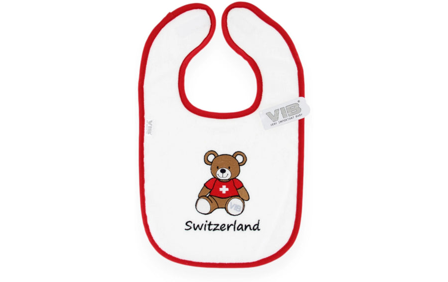 Very Important Baby Lätzchen Bär + Switzerland Weiss/Rot