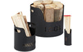 relaxdays Kaminholzkorb Set 3-teilig Holzlagerung Innenbereich Garteneinrichtung relaxdays