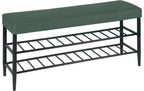 relaxdays Schuhbank mit 2 Ablagen Schwarz/Grün