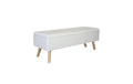 relaxdays Sitzbank mit Stauraum Leinen Weiss/Braun