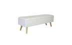 relaxdays Sitzbank mit Stauraum Leinen Weiss/Braun