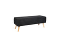 relaxdays Sitzbank mit Stauraum Leinen Schwarz/Braun