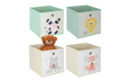 relaxdays Spielzeugbox Tiere 4 Stück