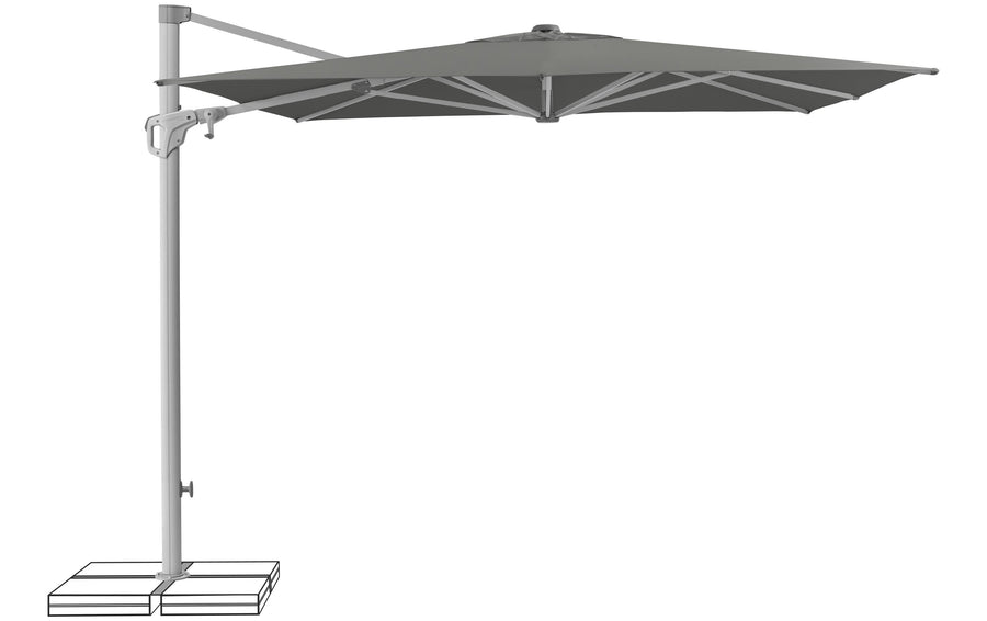 Familyflex Sonnenschirm Steingrau - Hochwertiger Sonnenschutz für Outdoor, 250 mm Garteneinrichtung Suncomfort by Glatz
