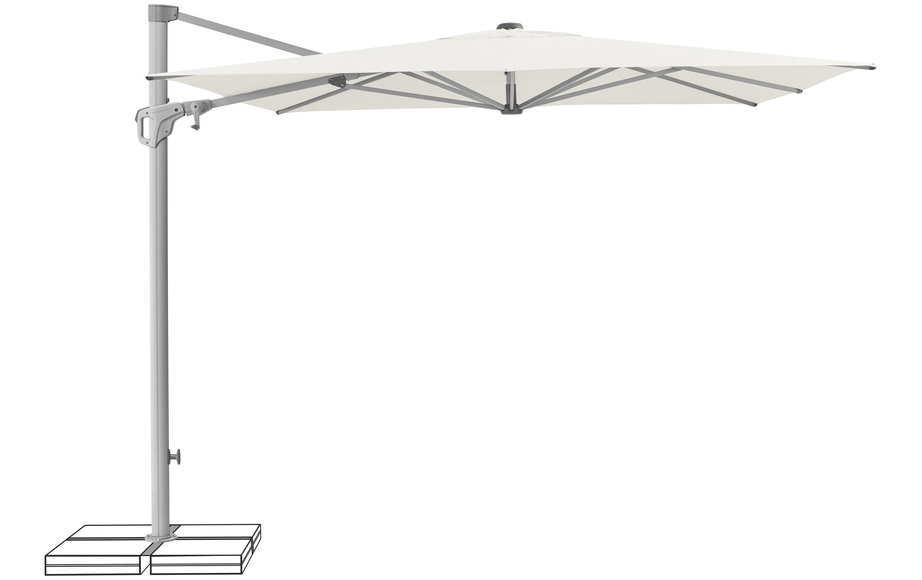 Familyflex Sonnenschirm Sandweiss Outdoor 250x250mm Garteneinrichtung Suncomfort by Glatz