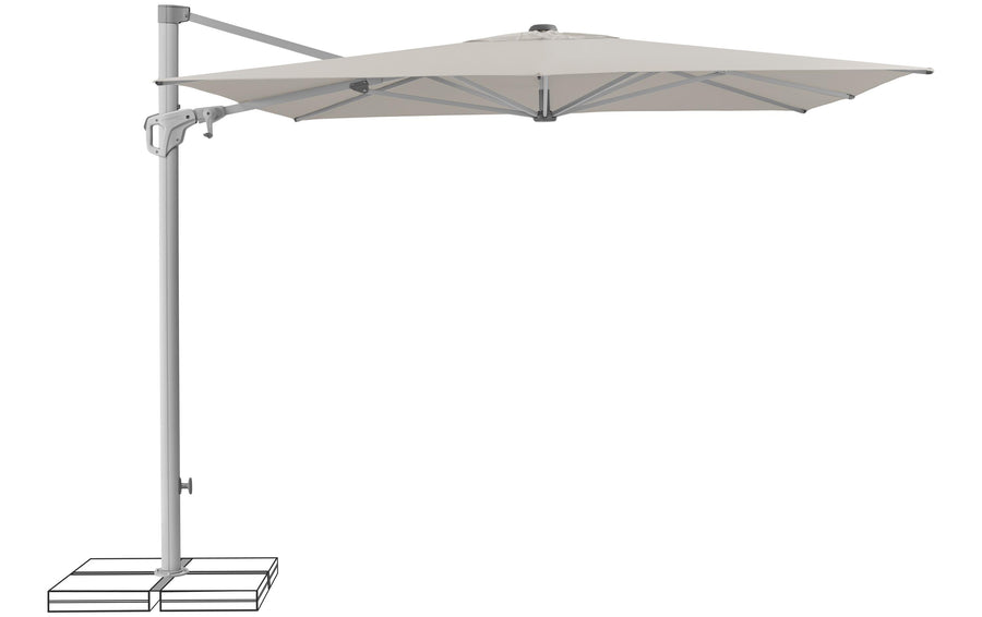 Familyflex Sonnenschirm wetterfest hellgrau UV-Schutz 250x250mm Garteneinrichtung Suncomfort by Glatz