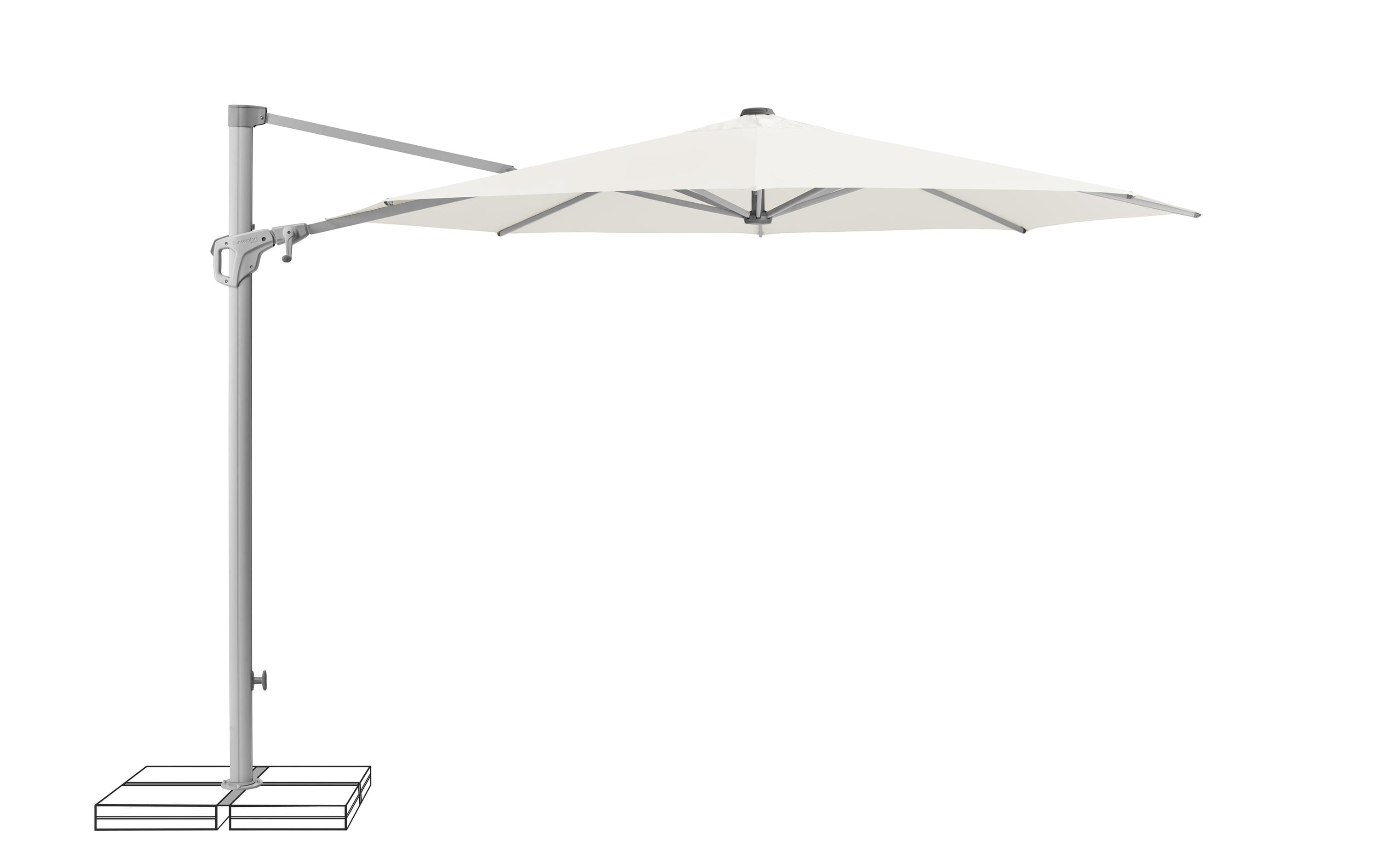 Familyflex Sonnenschirm Sandweiss 300 mm flexibles Design Garteneinrichtung Suncomfort by Glatz