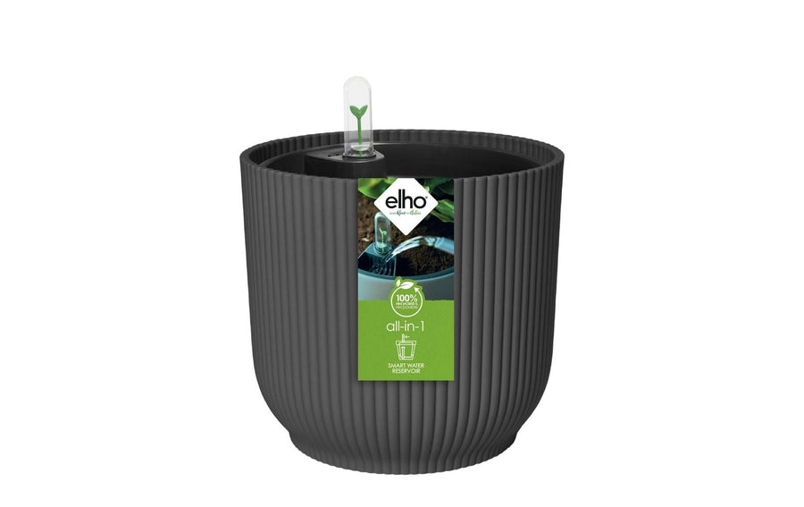 Elho Blumentopf Rund 18 Schwarz Recycelter Kunststoff Garten & Outdoor > Pflanzen > Pflanzengefäße Elho