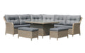 PAU GREY Loungeset Aluminium grau für 7 Personen Garteneinrichtung NORDIcated