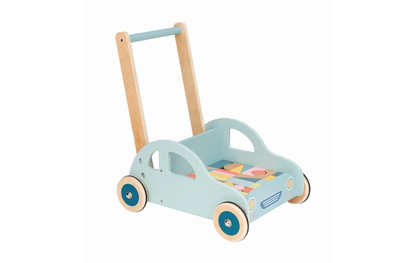 Spielba Holzspielwaren Lauflernhilfe Baby Walker Auto mit Bauklötze