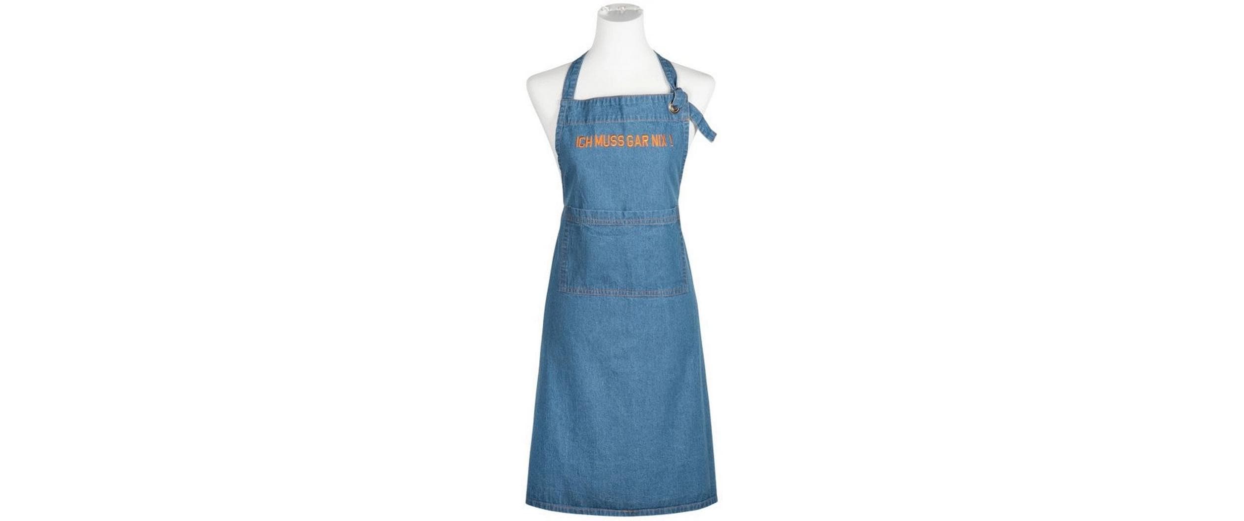pad Küchenschürze Denim Baumwolle Blau 70x80 cm Grills & Feuerstellen pad