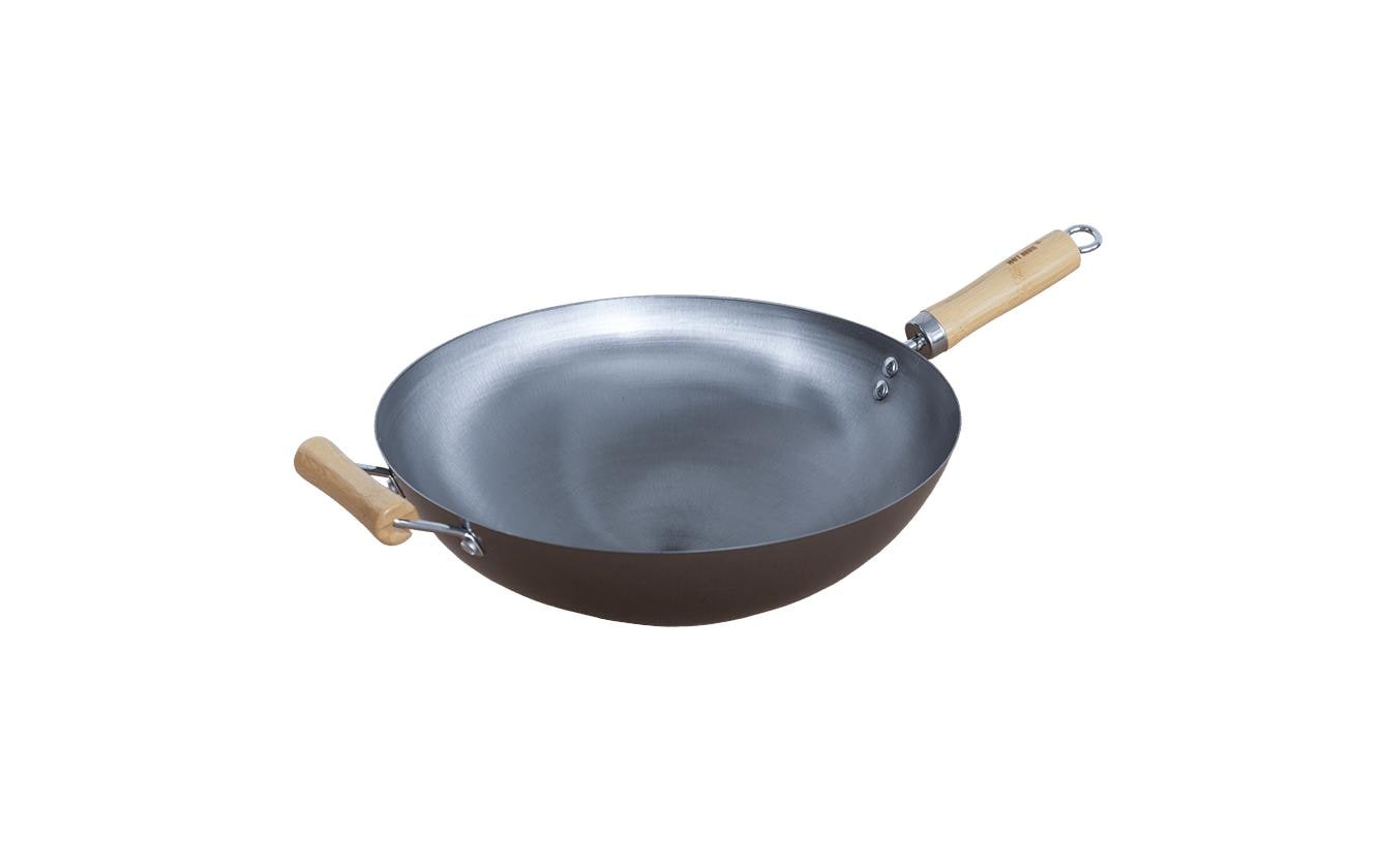 Wokpfanne 35 cm kaltgewalzter Kohlenstoffstahl Grillpfanne Grills & Feuerstellen Hot Wok