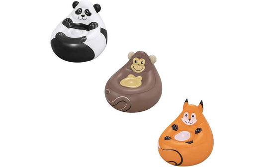Bestway Cozy Critters, aufblasbarer Sessel mit Panda-, Affen- und Fuchsmotiv
