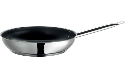 Mäser PROFESSIONAL I Bratpfanne aus Edelstahl mit schwarzer Antihaftbeschichtung, 24 cm