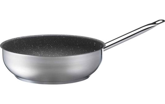 Mäser Bratpfanne PROFESSIONAL GR, 28 cm, mit silbernem Edelstahlkörper und beschichtetem Innenboden