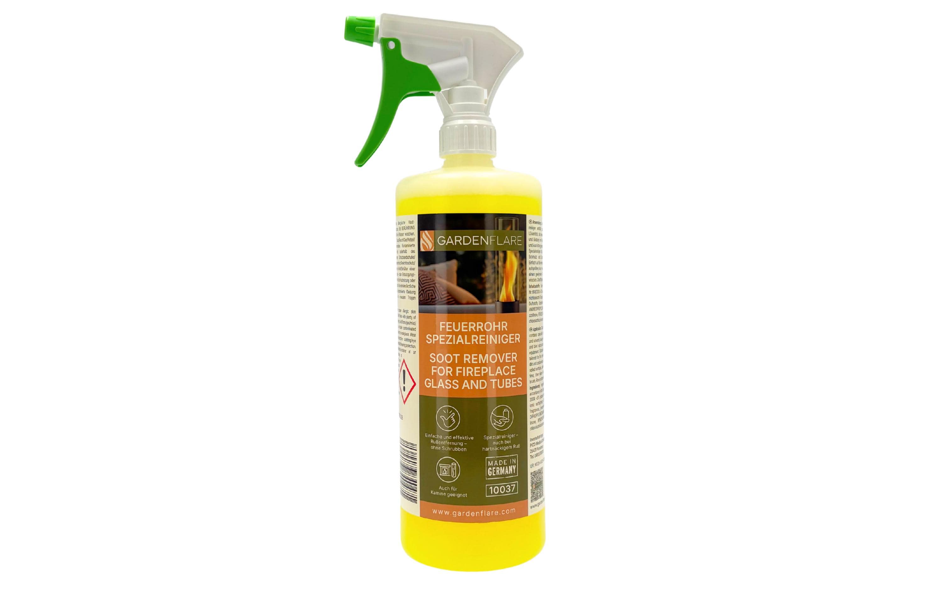Gardenflare Edelstahl- und Glasreiniger 1L - Spezialreiniger für Edelstahl und Glas Grills & Feuerstellen Gardenflare