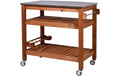 Beistellwagen BBQ-Trolley aus Holz mit Edelstahlplatte Garteneinrichtung dobar