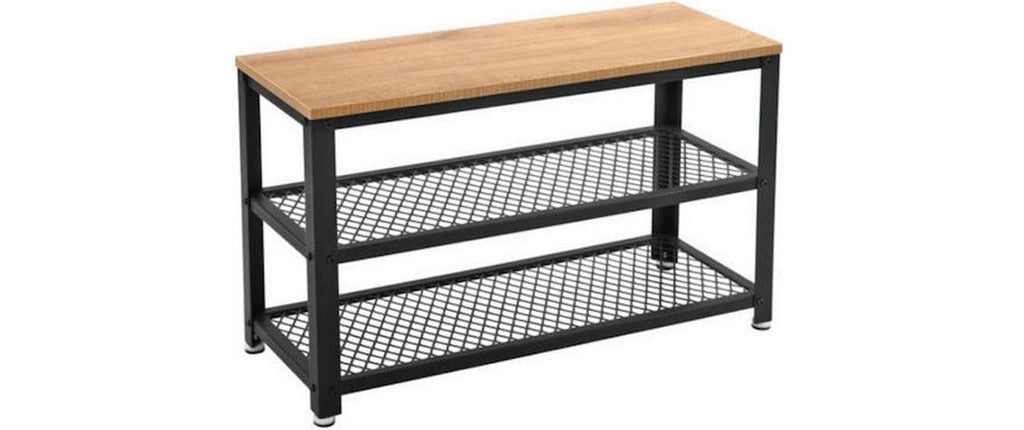 Vasagle Schuhgestell aus Holz und Metall Schwarz/Braun