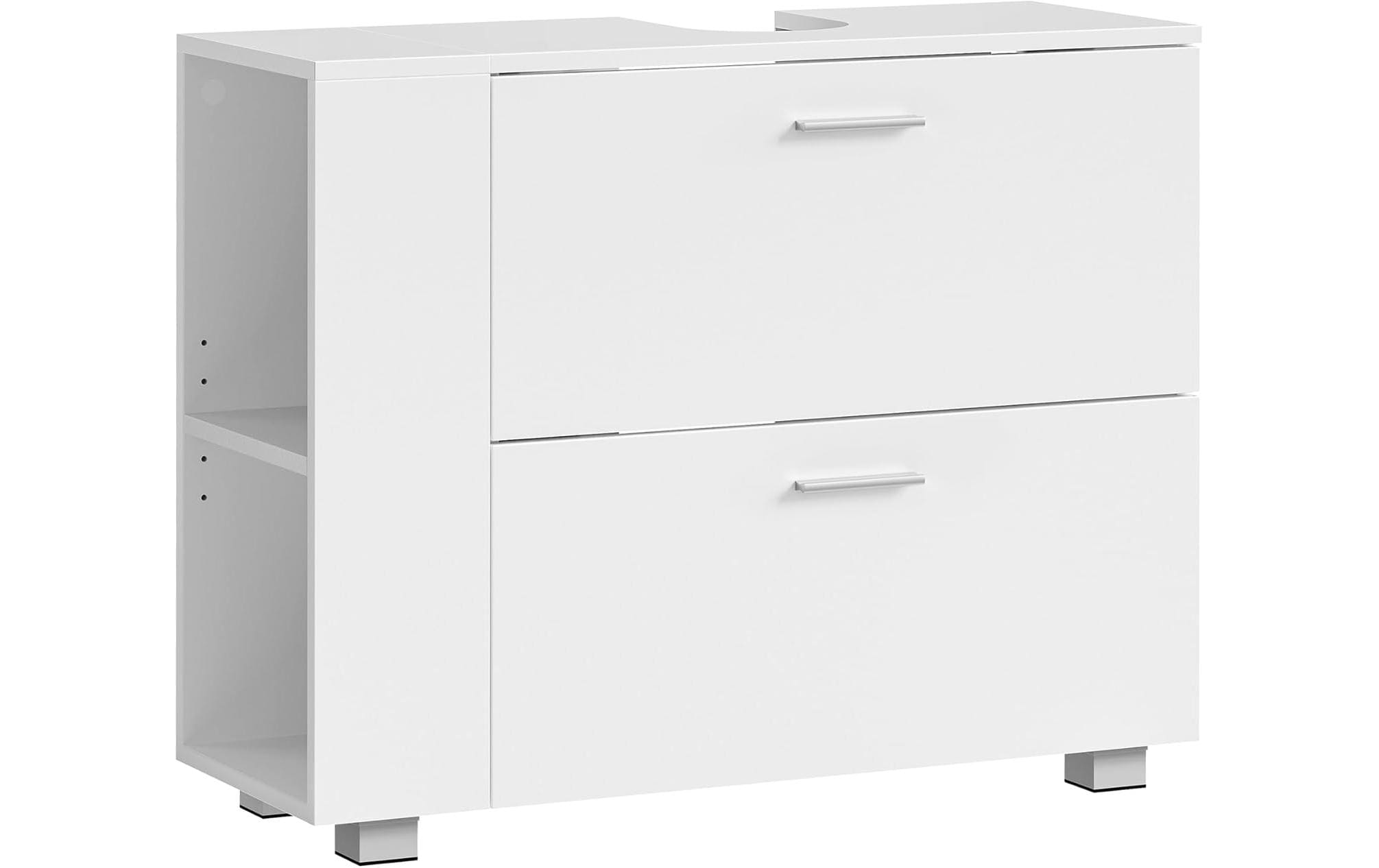 Vasagle Waschbeckenschrank Weiss 80x30x64 cm Mitteldichte Holzfaserplatte (MDF), Grundmaterial: Holz