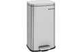 Songmics Treteimer Silber-Schwarz 34.8x29.7x63.3 cm (LxBxH), Stahl