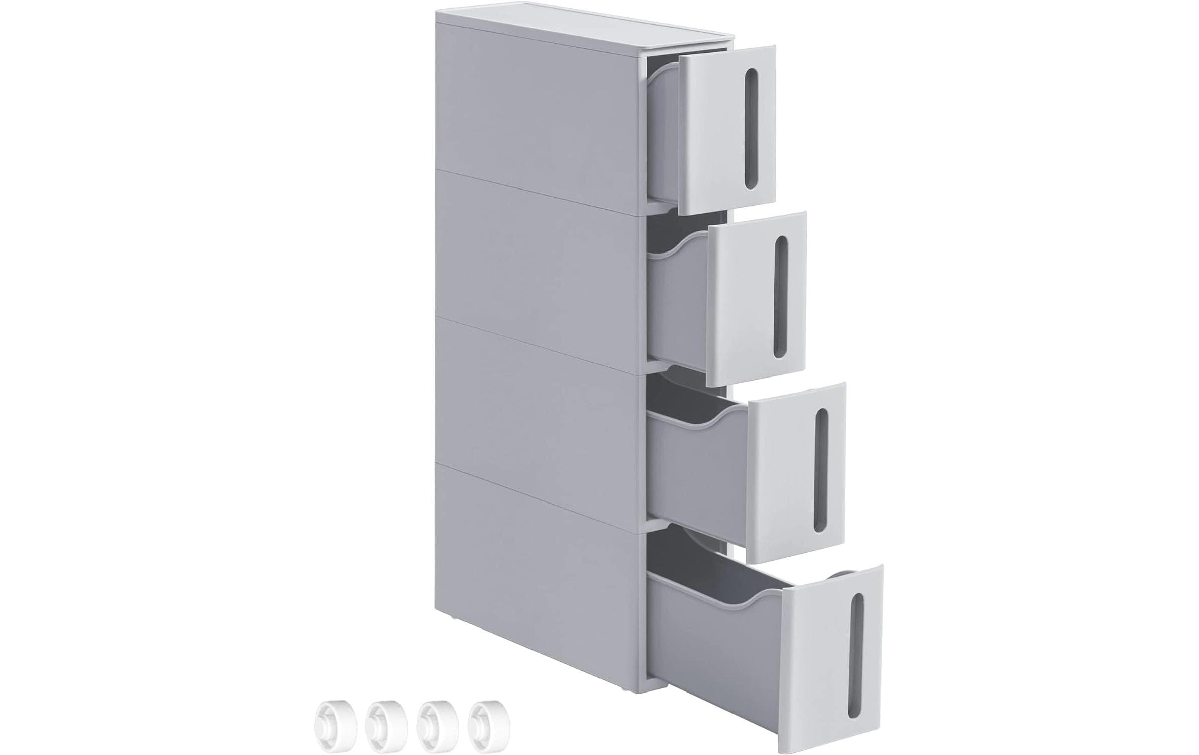 Songmics Nischenwagen, 4 Ablagen Grau