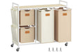 VASAGLE Wäschekorb  mit 4 Fächern 150 l, Crème/Camel