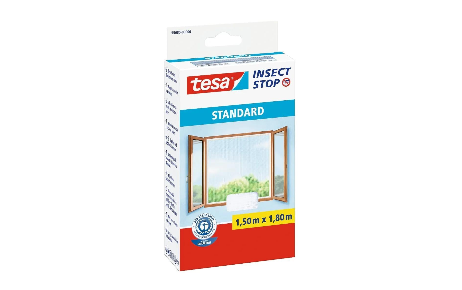 tesa Fliegengitter Fenster Weiss 150 cm x 180 cm Garteneinrichtung tesa