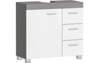 Vasagle Waschbeckenschrank Weiss/Grau 70x30x64 cm Mitteldichte Holzfaserplatte (MDF), Grundmaterial: Holz