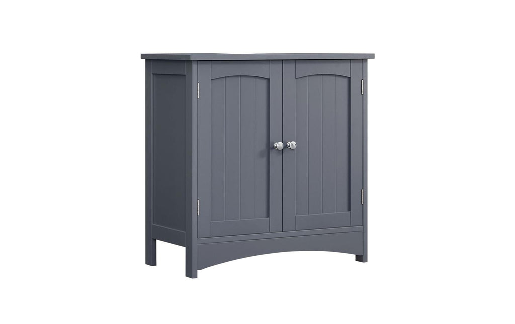 Vasagle Waschbeckenschrank Grau 60 x 60 x 30 cm Mitteldichte Holzfaserplatte (MDF), Grundmaterial: Holz