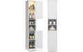 Vasagle Badezimmerschrank mit 2 Türen Weiss 30x30x170 cm Mitteldichte Holzfaserplatte (MDF), Grundmaterial: Holz