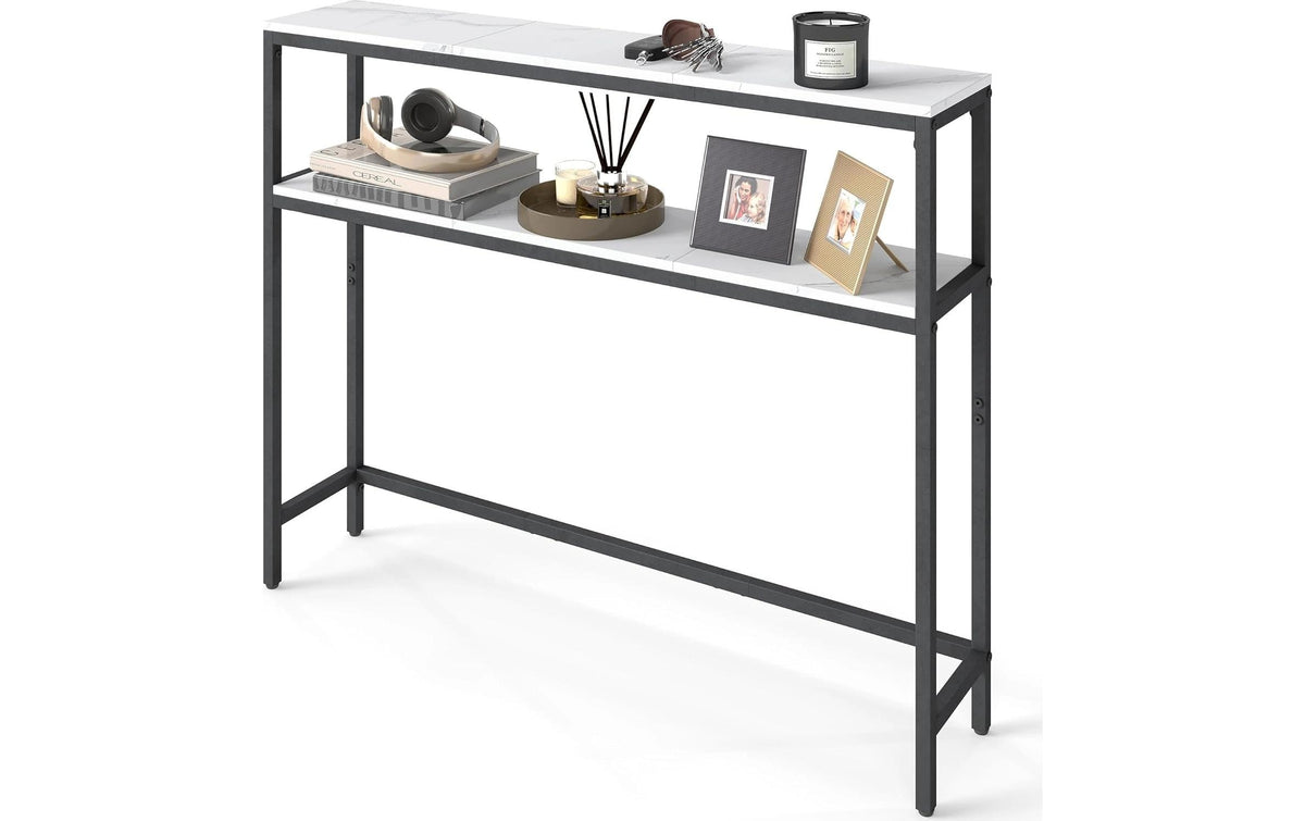 Sideboard Konsolentisch 24 x 79.9 cm Weiss Schwarz VASAGLE