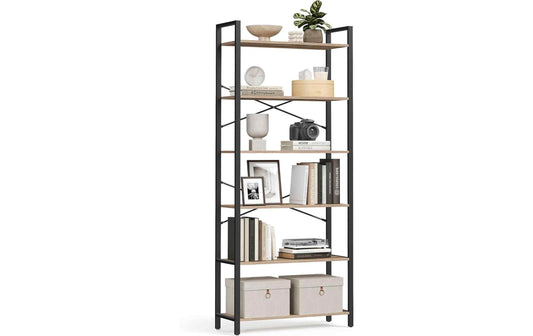 VASAGLE Bücherregal 6 Ebenen 80 x 30 x 184 cm Schwarz