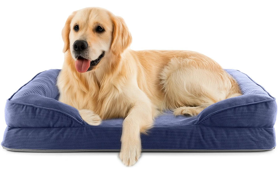Lumaland Hundebett Indoor Cord L Dunkelblau