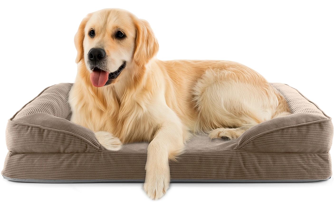 Lumaland Hundebett Indoor Cord L Hellbraun