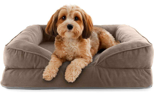 Lumaland Hundebett Indoor Cord S Hellbraun