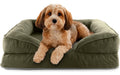 Lumaland Hundebett Indoor Cord S Olivgrün