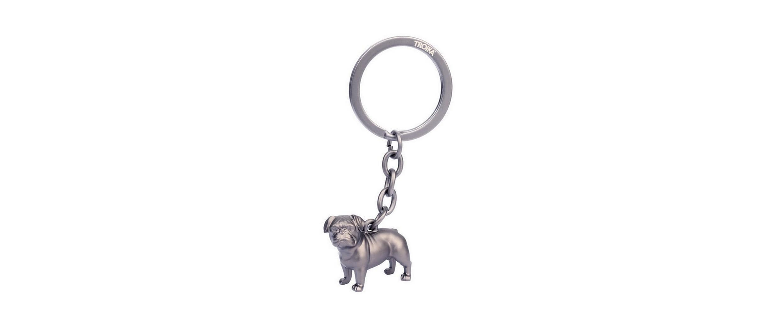 Troika Schlüsselanhänger Buddy Hund Silber