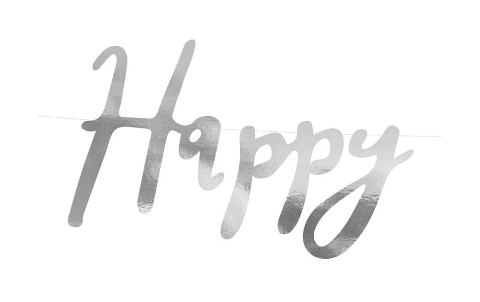 Girlande Happy Birthday aus schimmerndem Papier